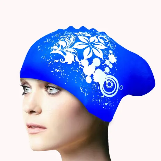 Custom Silicone Swim Cap for Girls with Long Hair Swimming 
